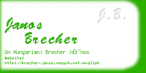 janos brecher business card